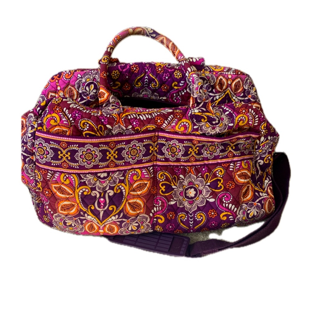 Vera Bradley Weekender Retired Pattern Safari Sunset Luggage Strap Carry On Bag